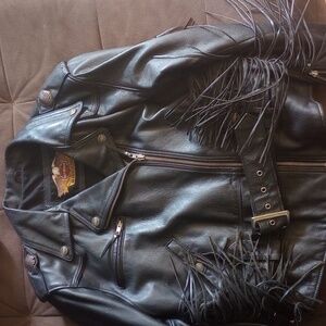 Harley Davidson, motorcycle jacket,Women's Large, black leather